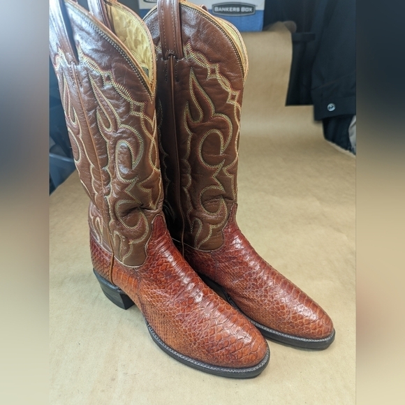 Tony Lama Black Label women's sz 6.5B Exotic Genuine Brown Ostrich Leg classic W - Picture 3 of 13